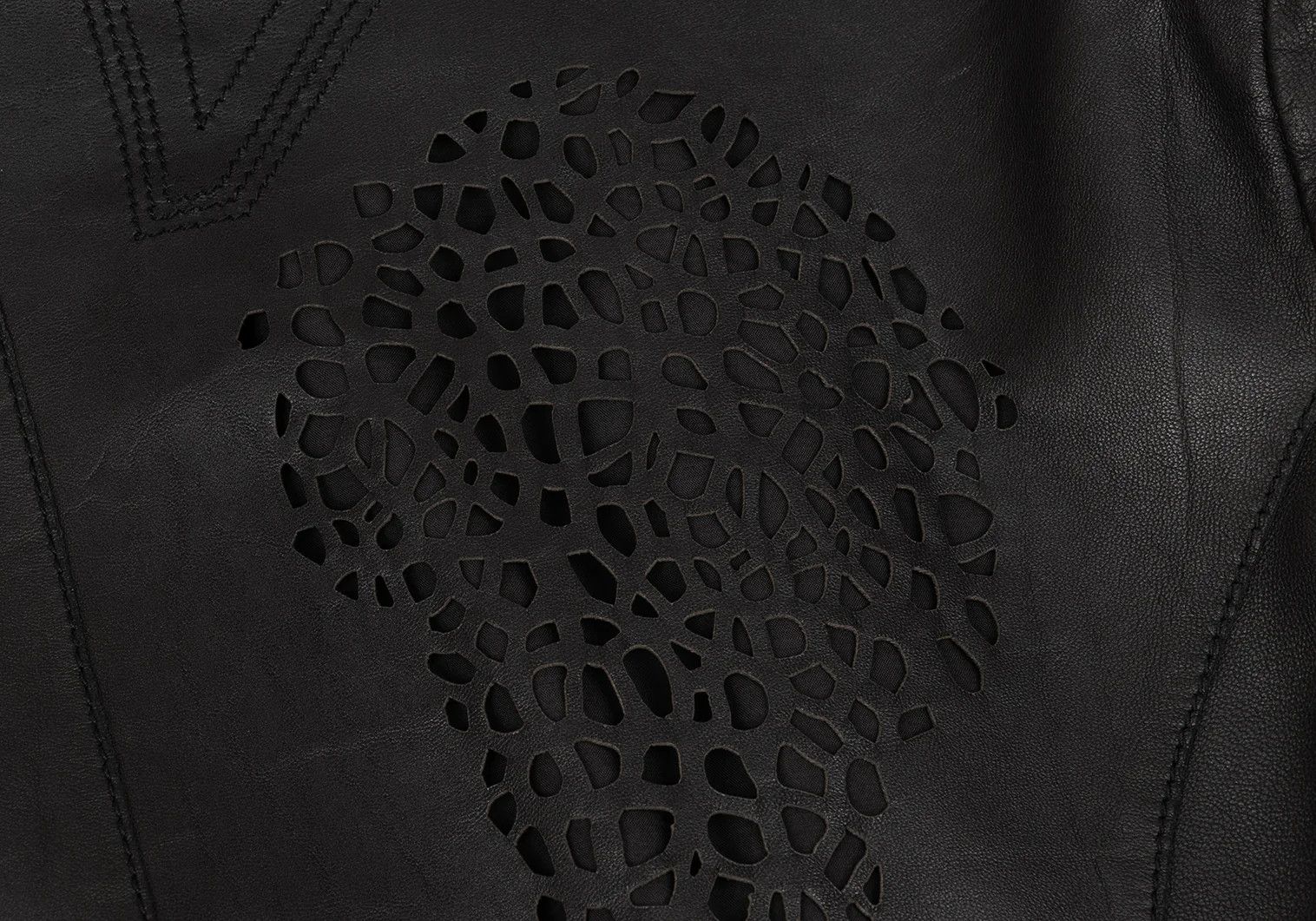 Emporio Armani Back Cutwork Design Leather Tailored Jacket Black 46 Size US S / EU 44-46 / 1 - 2 Thumbnail