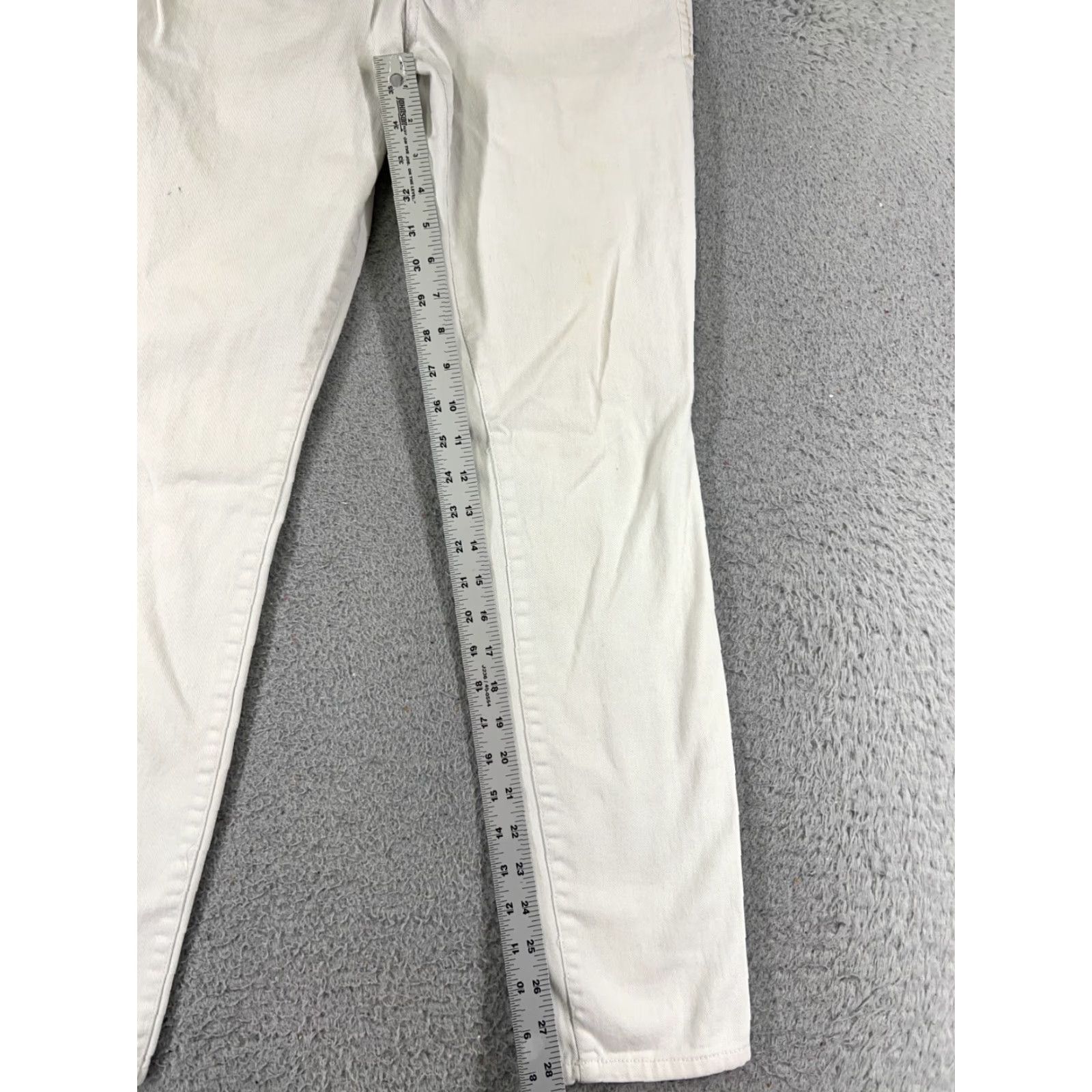 Vintage LEI Jeans Womens 3 White Denim Skinny Low Rise Embroidered 26x28 Distressed 5-Pocket Designer American Classic Logo Vintage No Size 26" / US 2 / IT 38 - 7 Thumbnail