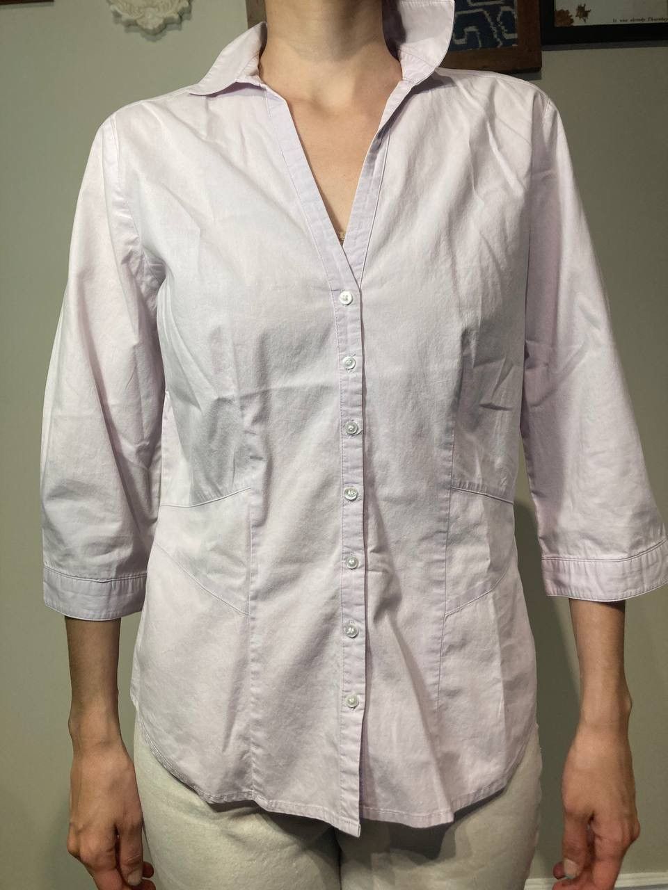 Zara Lilac Cotton Shirt Size S / US 4 / IT 40 - 2 Thumbnail