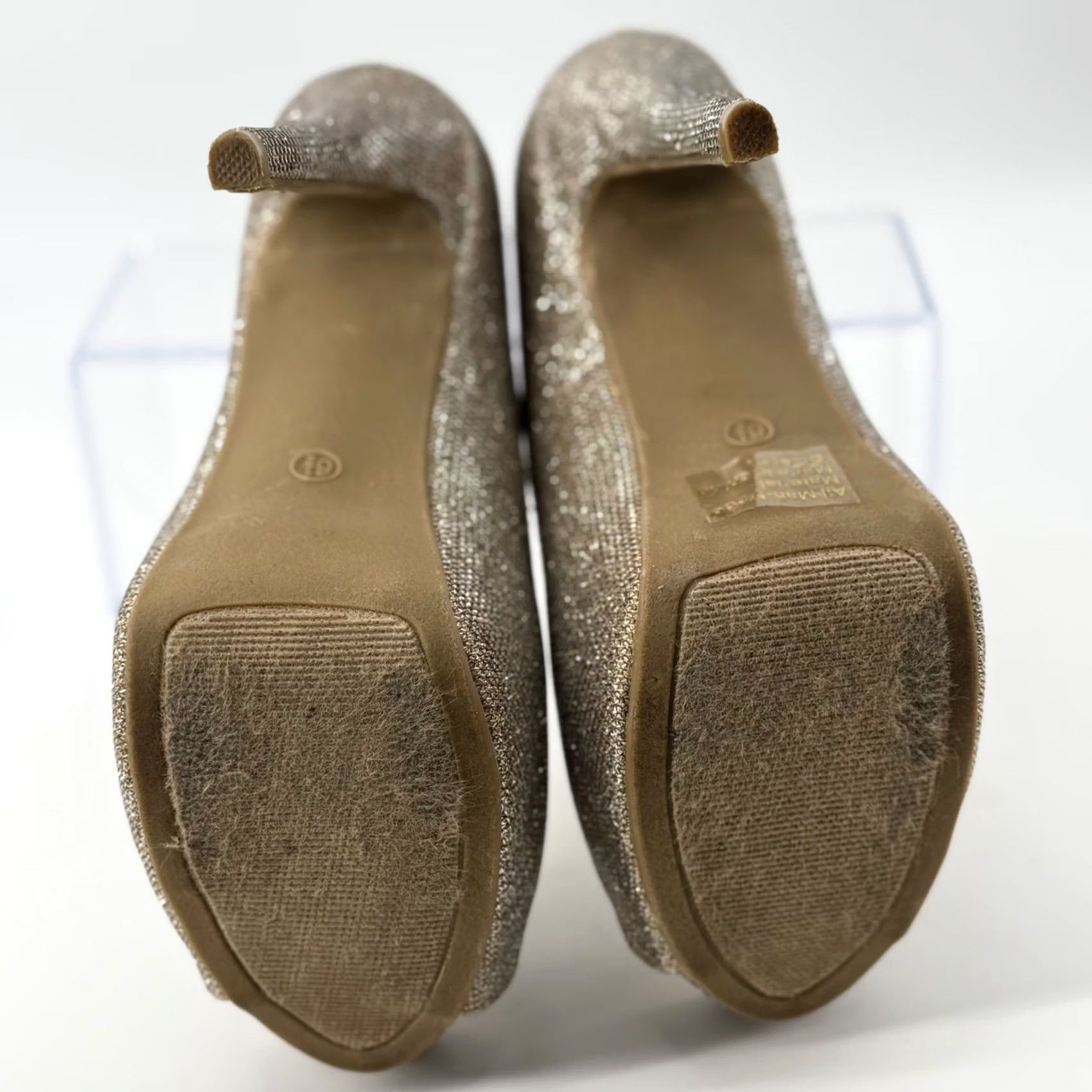 Vintage SHI By Journeys Gold Glitter Peep Toe Platform Pump Stiletto Heel Formal Y2K Prom Wedding Women 6.5 US 6.5 UK 39.5 EU Size US 7 / IT 37 - 6 Thumbnail