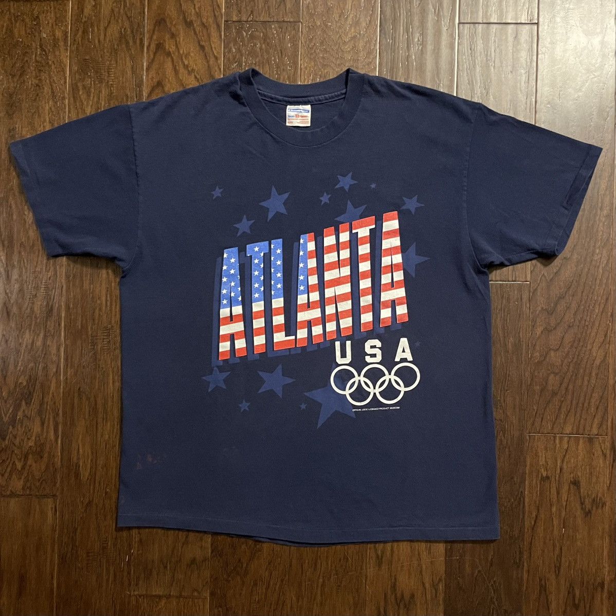 Champion Vintage 1996 Atlanta Olympics Single Stitch USA Made TShirt Size US XL / EU 56 / 4 - 2 Thumbnail
