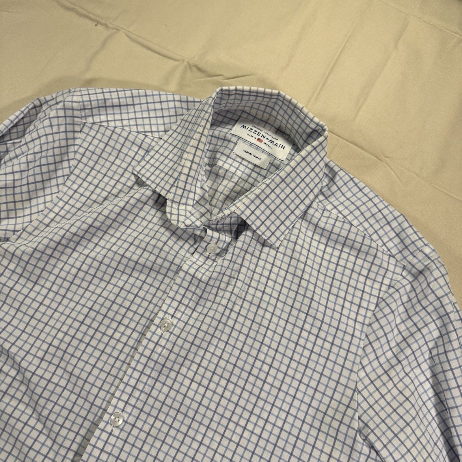 Mizzen+Main Mizzen Main Leeward Mens Medium Trim Fit Plaid Performance Size US M / EU 48-50 / 2 - 1 Thumbnail