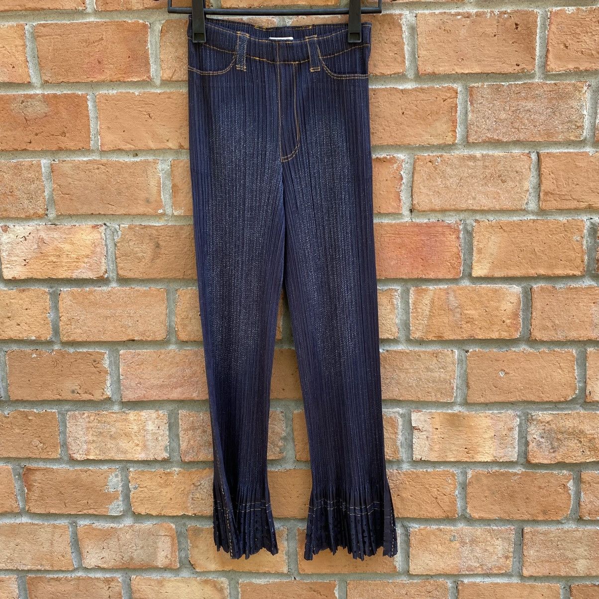 Pleats Please Printed Jeans Flare Pants