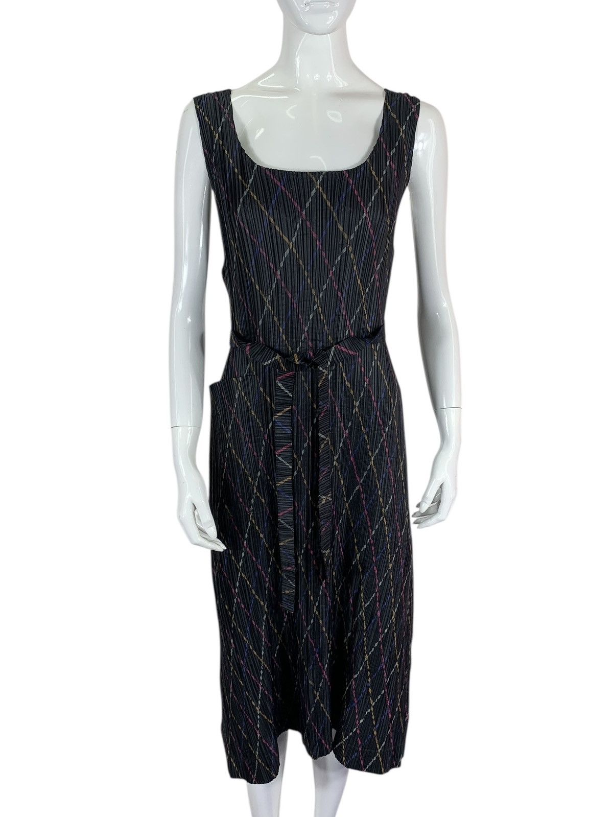 Pleats Please Issey Miyake Vintage Issey Miyake IM Product Pleated Teal Apron Dress Size ONE SIZE - 4 Thumbnail