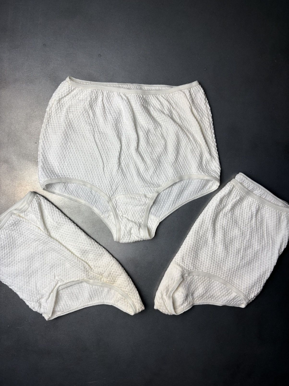 Other × Vintage Lot of 3 1970s Panties 3d Knit Ruffle Texture Underwear 70s Size ONE SIZE - 2 Thumbnail