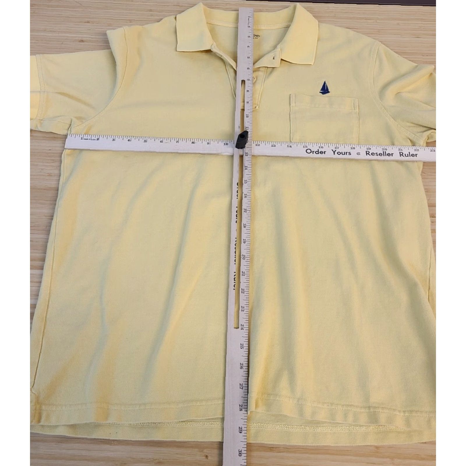 Lands' End Lands' End Mens Polo Shirt Short Sleeve Yellow L Large Traditional Fit Buttoned Shirt Size US L / EU 52-54 / 3 - 4 Thumbnail