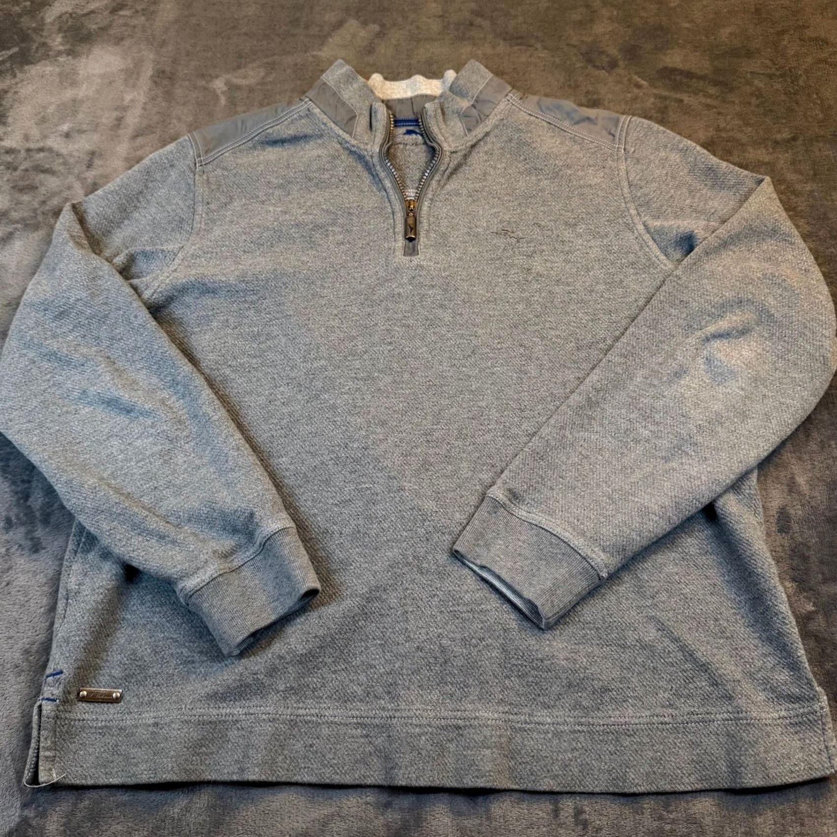 Tommy Bahama Tommy Bahama Quarter Zip Sweater Mens Medium Gray Cotton Pullover Size US M / EU 48-50 / 2 - 3 Thumbnail