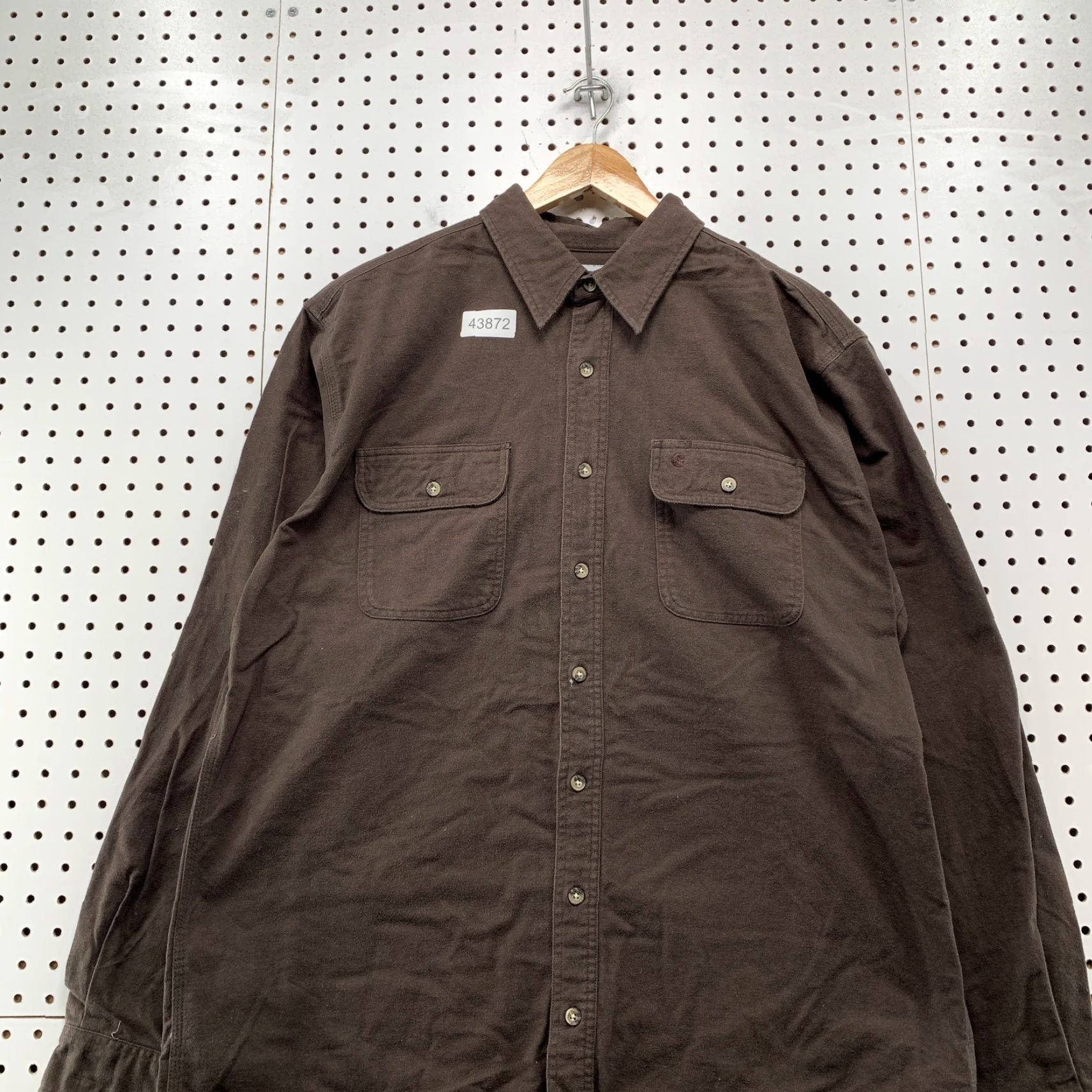Carhartt Carhartt Heavyweight Shirt Mens XLT XL Tall Brown Canvas Button-Up Workwear Outdoor Mens Size US XL / EU 56 / 4 - 2 Thumbnail