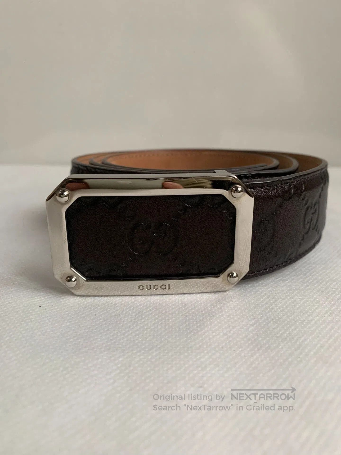 Gucci Gucci Men's Double G Embossed Leather Belt. Size ONE SIZE - 1 Thumbnail