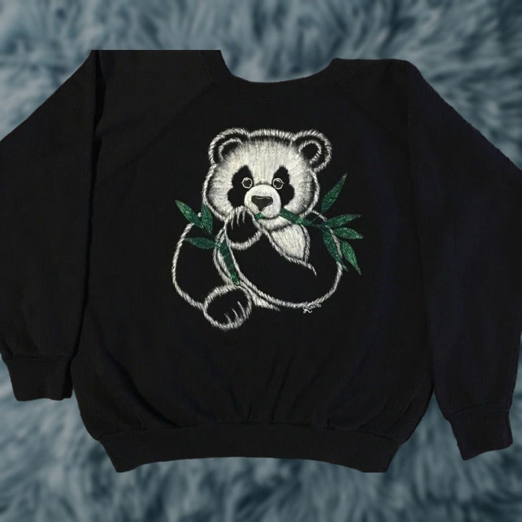 Vintage VINTAGE Panda Bear Faded Boxy Sweatshirt XS USA Zoo Hoodie Men Black 90s 80s Grunge Cartoon Animals Nature Retro Surf Punk Rock Size US XS / EU 42 / 0 - 1 Thumbnail