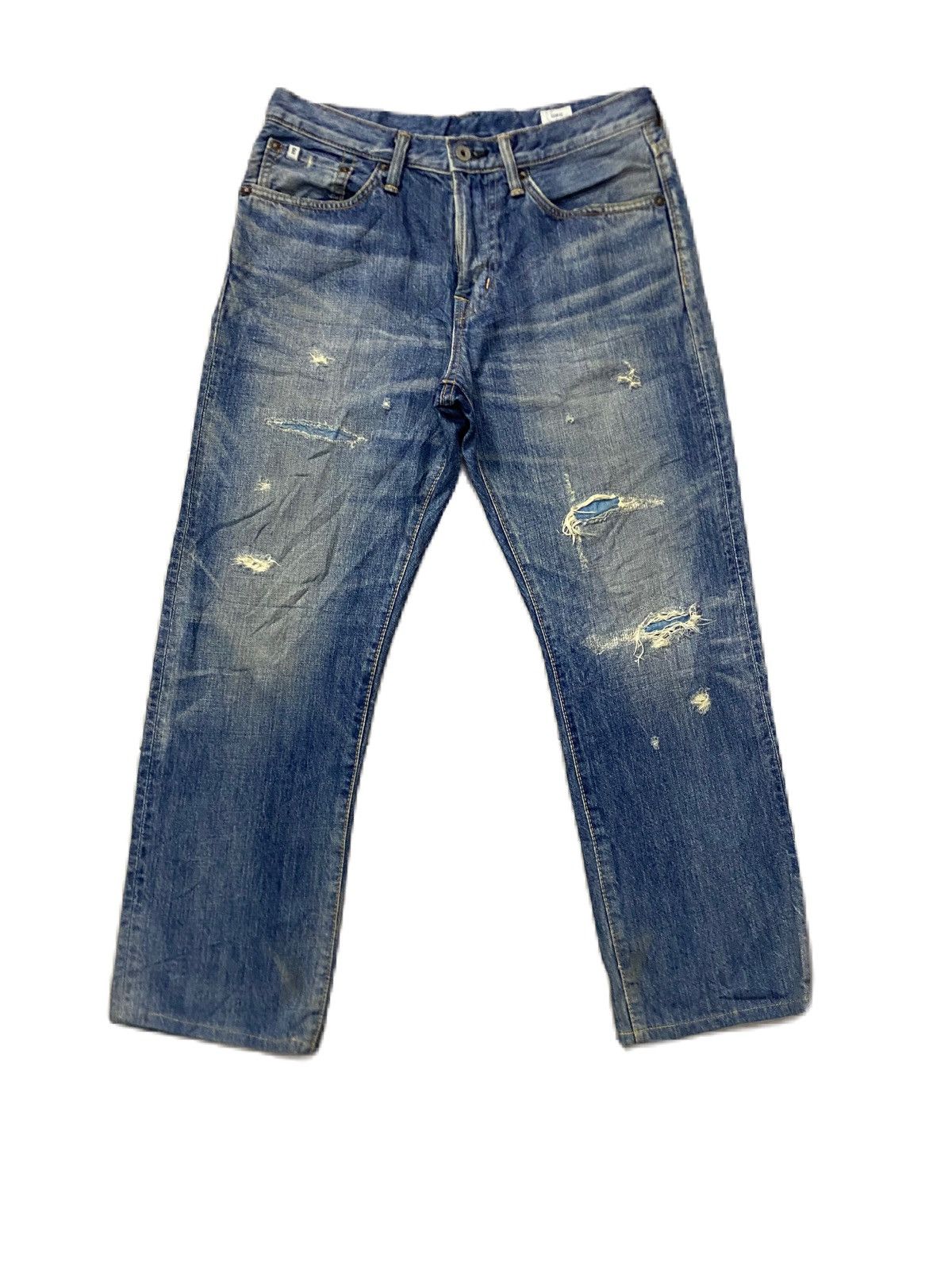 Edwin × Kapital EDWIN BLACK LABEL DISTRESS DESIGN GRUNGE STYLE Size US 30 / EU 46 - 1 Thumbnail