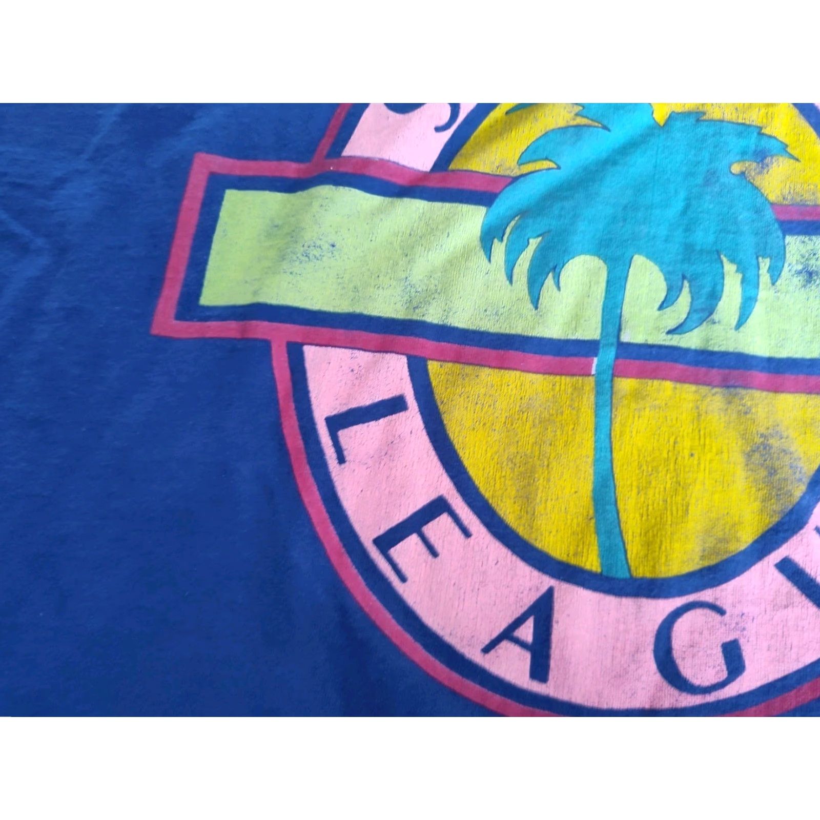 Fruit Of The Loom VINTAGE Fruit of the Loom Graphic Print Summer League Tank Top 80s Blue XL Mens Size US XL / EU 56 / 4 - 5 Thumbnail
