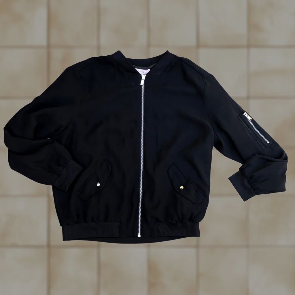 Vintage PHILOSOPHY Bomber Jacket MEDIUM Black Full Zip Long Sleeve Women's Size M / US 6-8 / IT 42-44 - 1 Thumbnail