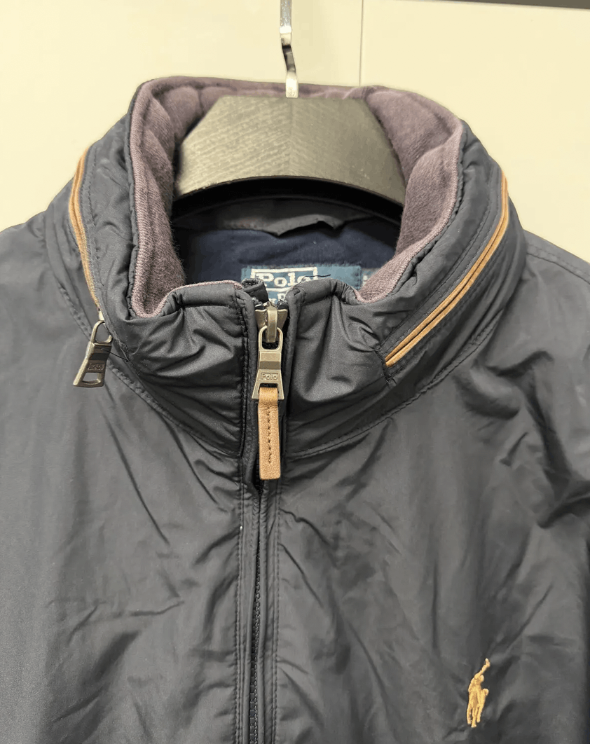 Vintage Polo Ralph Lauren Navy Stow Hood Windbreaker - Sz. L