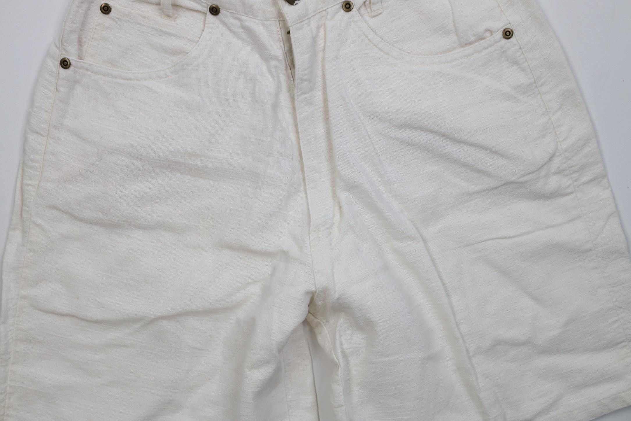 Vintage Vintage 80s 90s Streetwear Weave Shorts Cream Ramie Cotton Size 30" / US 8 / IT 44 - 3 Thumbnail