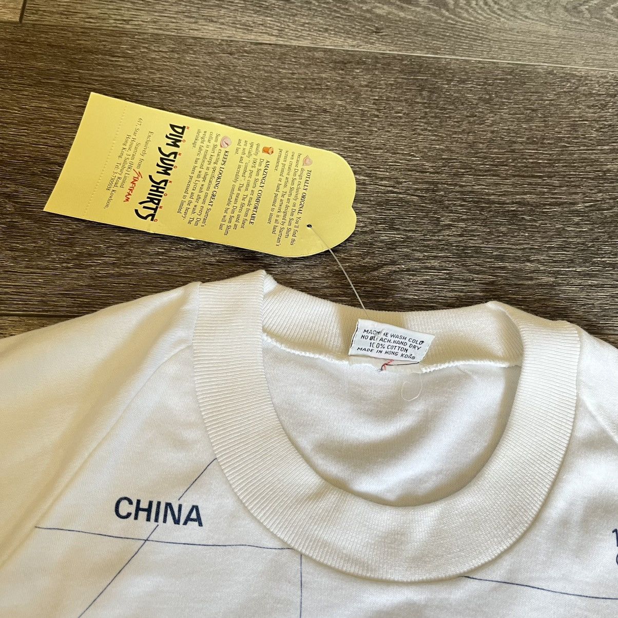 Japanese Brand New Vintage 1990s Dim Sum Shirts Hong Kong Map Graphic Tee Size US M / EU 48-50 / 2 - 7 Thumbnail