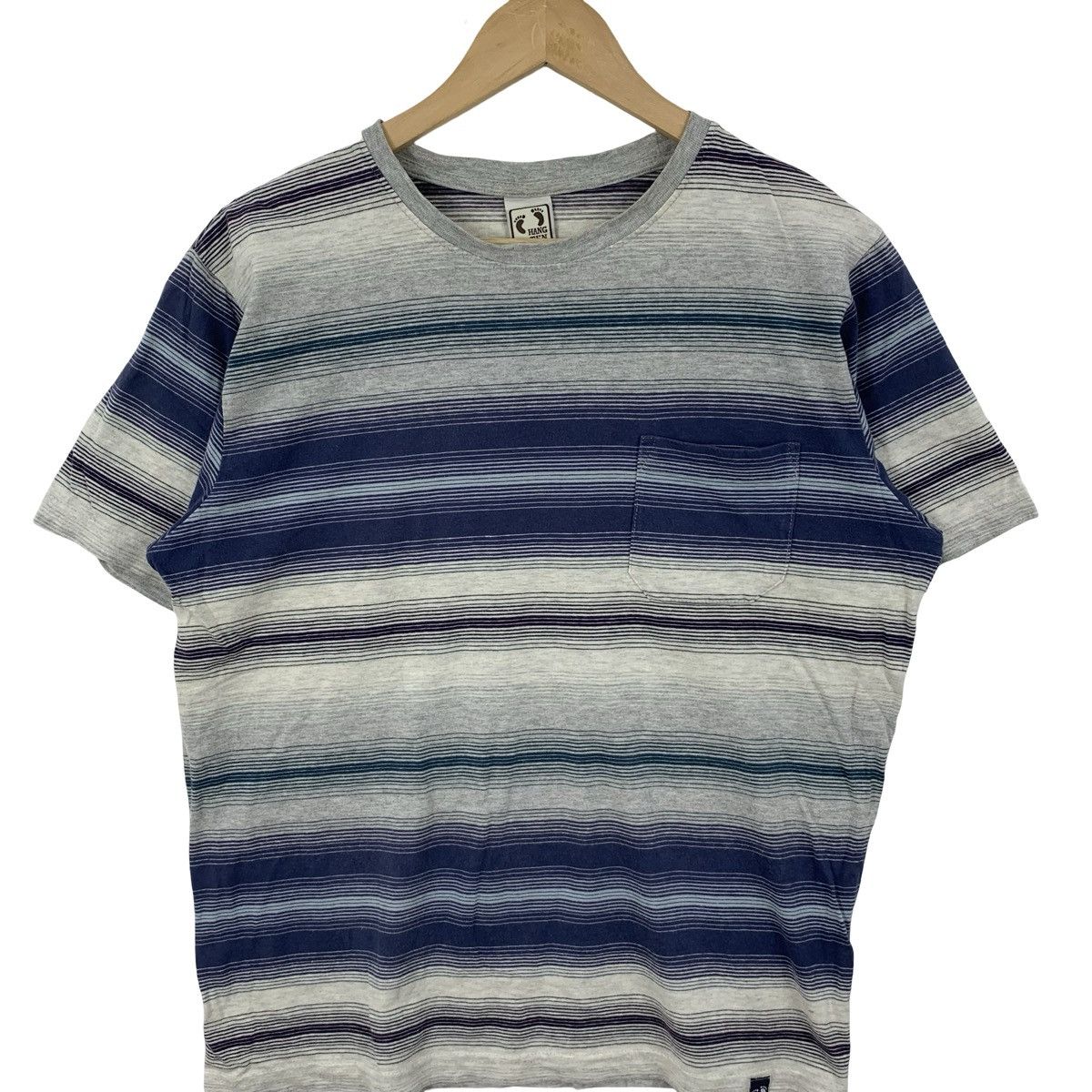 Hang Ten Vintage HANG TEN Single Pocket Retro Stripe Design Tee Shirt Size US L / EU 52-54 / 3 - 5 Thumbnail
