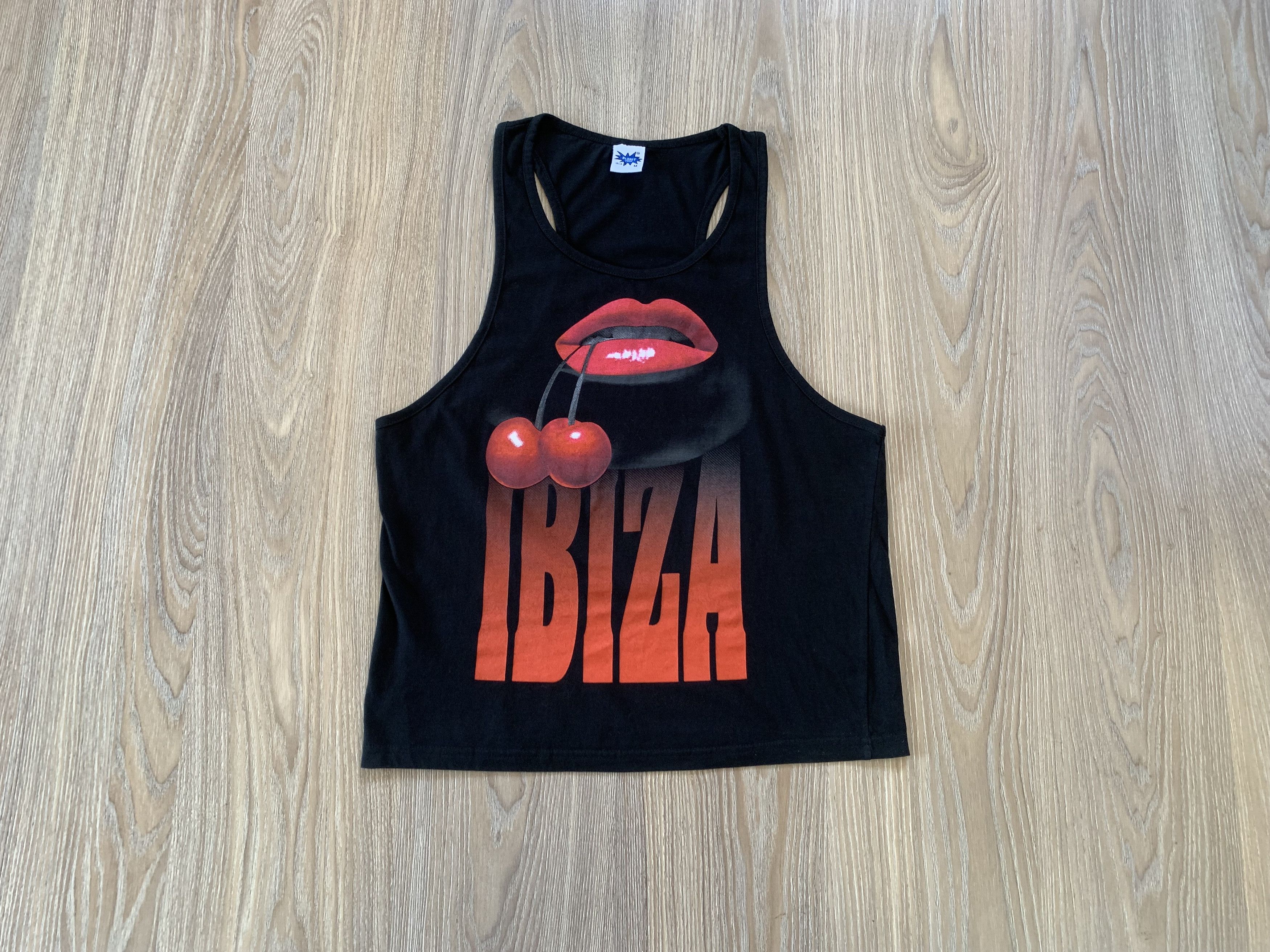 Other Rare Ibiza Planet 2000 Vintage Lips Cherry Print Tank Top Size M / US 6-8 / IT 42-44 - 1 Thumbnail