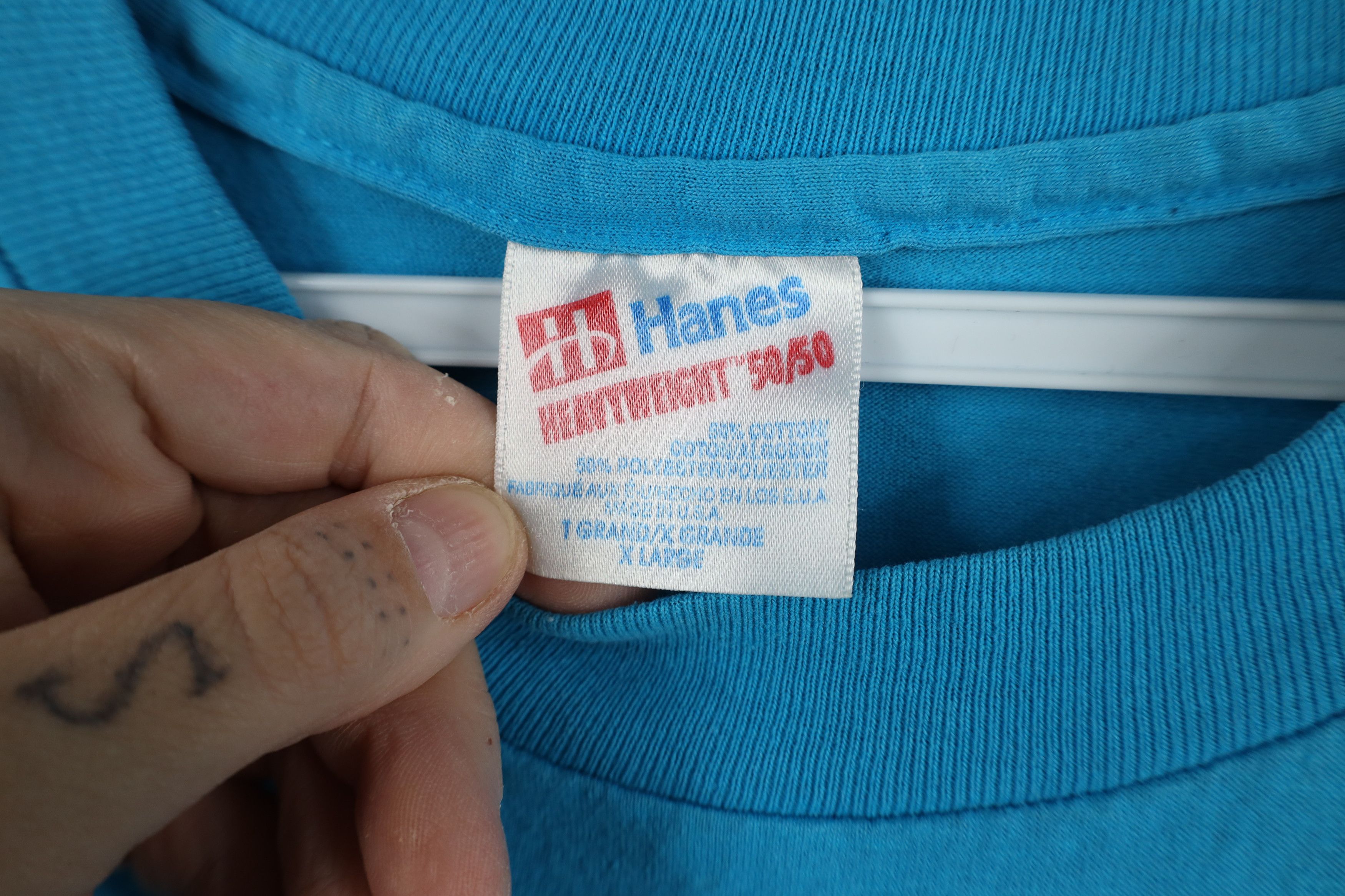 Hanes Vintage 80s 90s Hanes Heavyweight Short Sleeve T-Shirt USA Size US XL / EU 56 / 4 - 6 Thumbnail