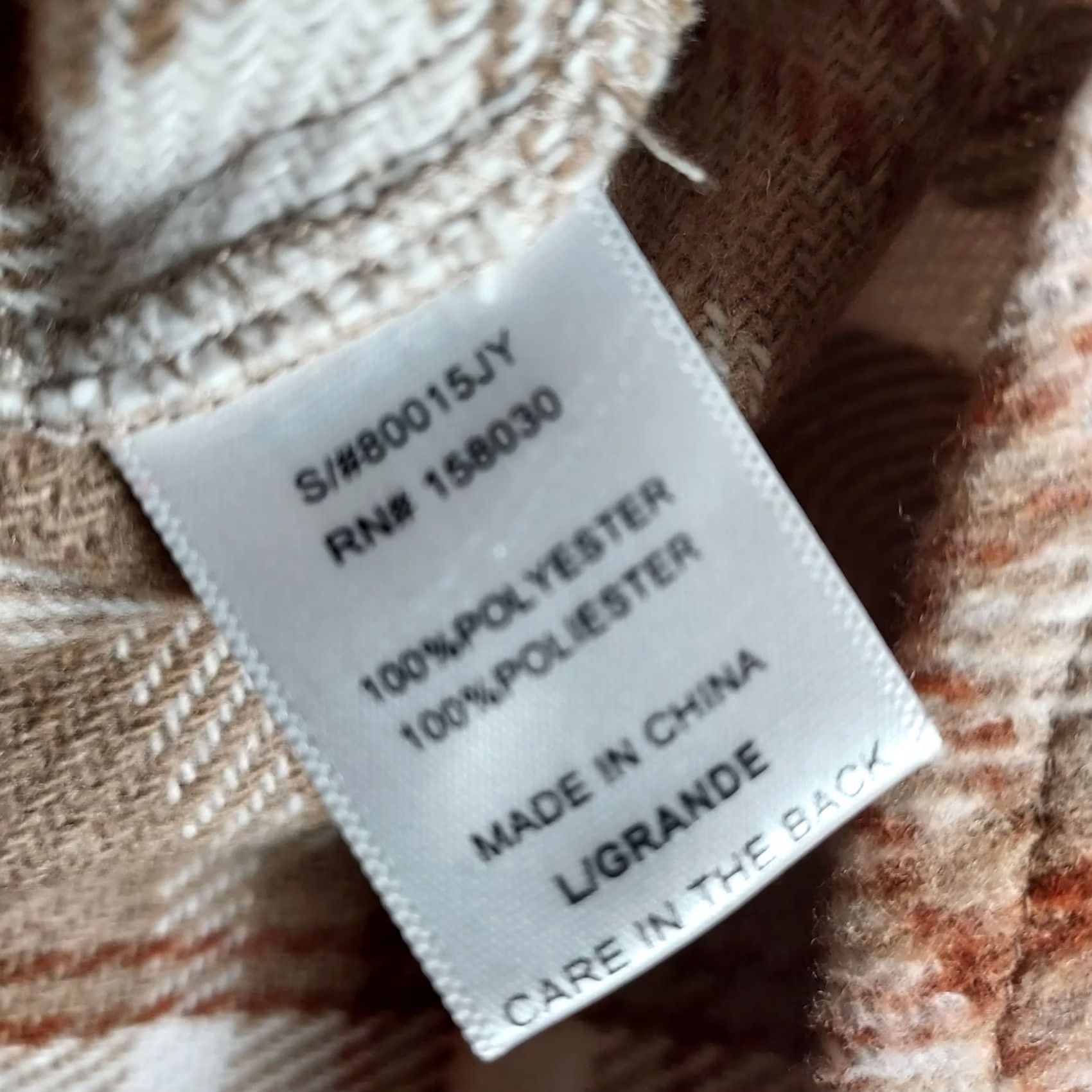 Vintage Love Tree Plaid Shacket Womens Large Tan Brown Button Front Jacket Size L / US 10 / IT 46 - 6 Thumbnail