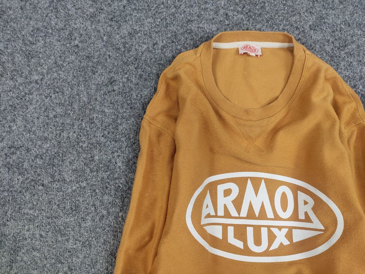 Armor-Lux Armor Lux Design Orange Circle Logo Crew Check Sweatshirt Size US XL / EU 56 / 4 - 11 Thumbnail