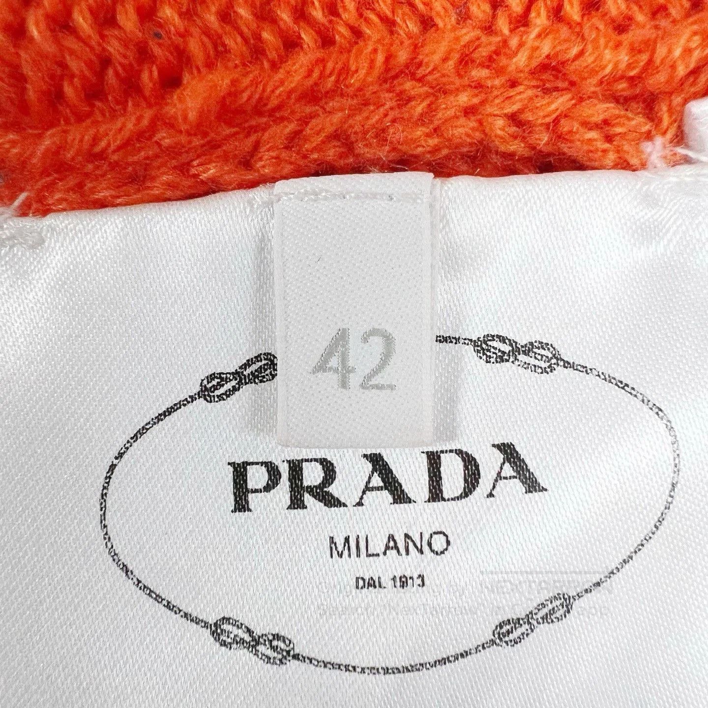 Prada Prada Orange Cashmere Knit Logo Sweater. Size M / US 6-8 / IT 42-44 - 7 Thumbnail