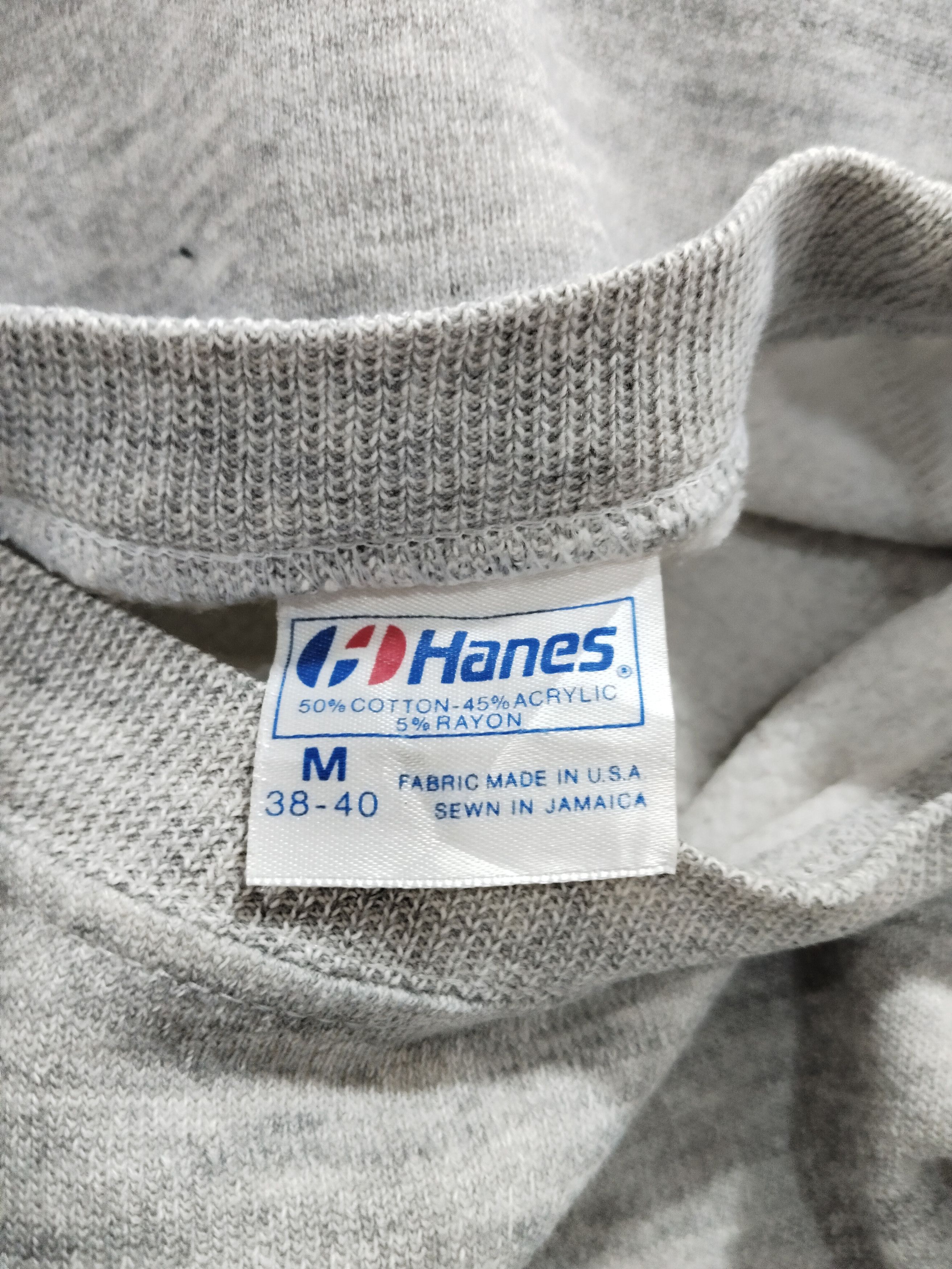 Hanes × Vintage Vintage 80s Plain Rayon Sweatshirt Size US M / EU 48-50 / 2 - 5 Thumbnail