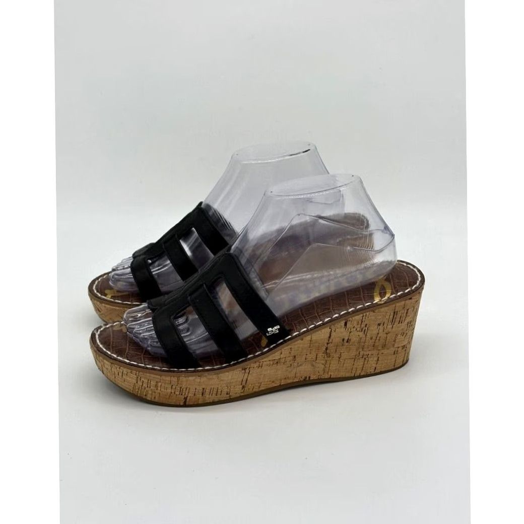 Sam Edelman Sam Edelman Ronie Logo Regis Wedge Leather Heels Sandals Womens 9.5M Tan Beige Leather Wedge Heels Womens Shoes Size US 10 / IT 40 - 2 Thumbnail