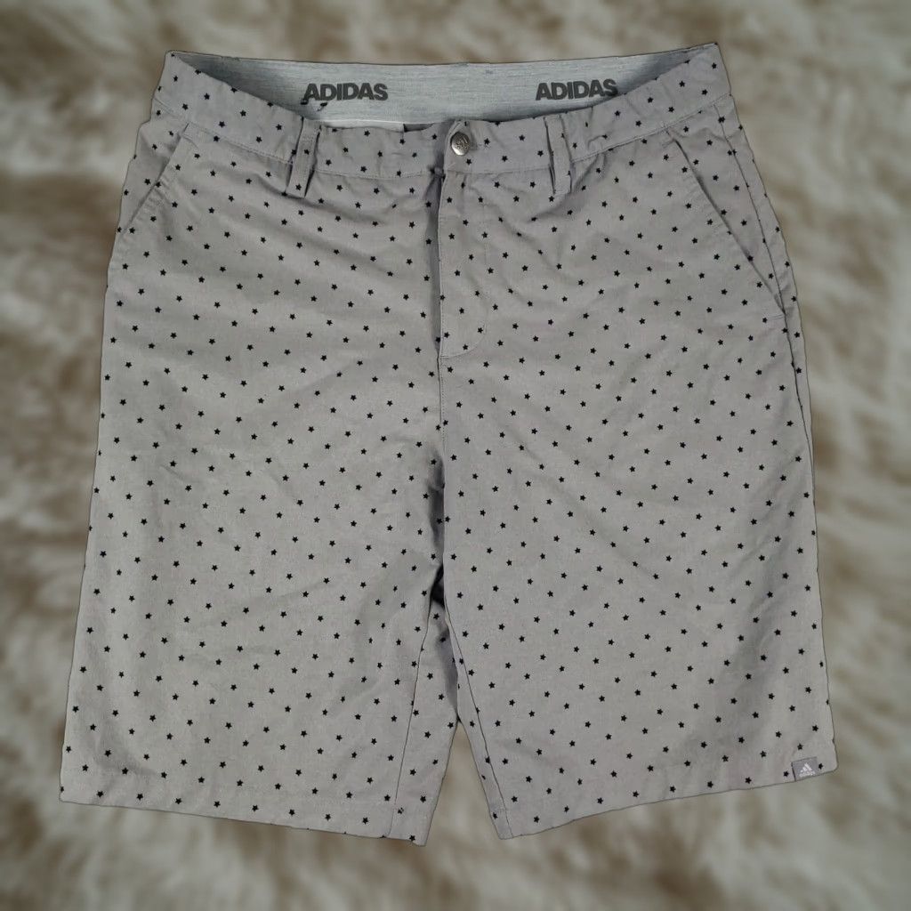 Adidas Adidas Shorts Mens 34 Gray Star Print Golf Casual Flat Front Chino Size US 34 / EU 50 - 1 Thumbnail