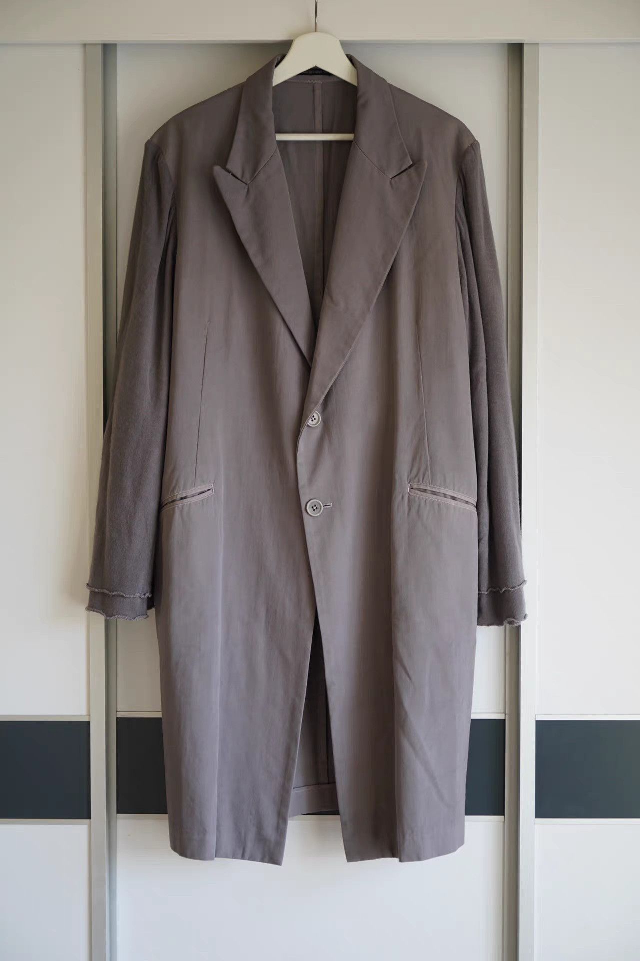 Yohji Yamamoto Yohji Yamamoto 02ss Haze Blue Double Sleeve Coat K4 Size US L / EU 52-54 / 3 - 1 Thumbnail