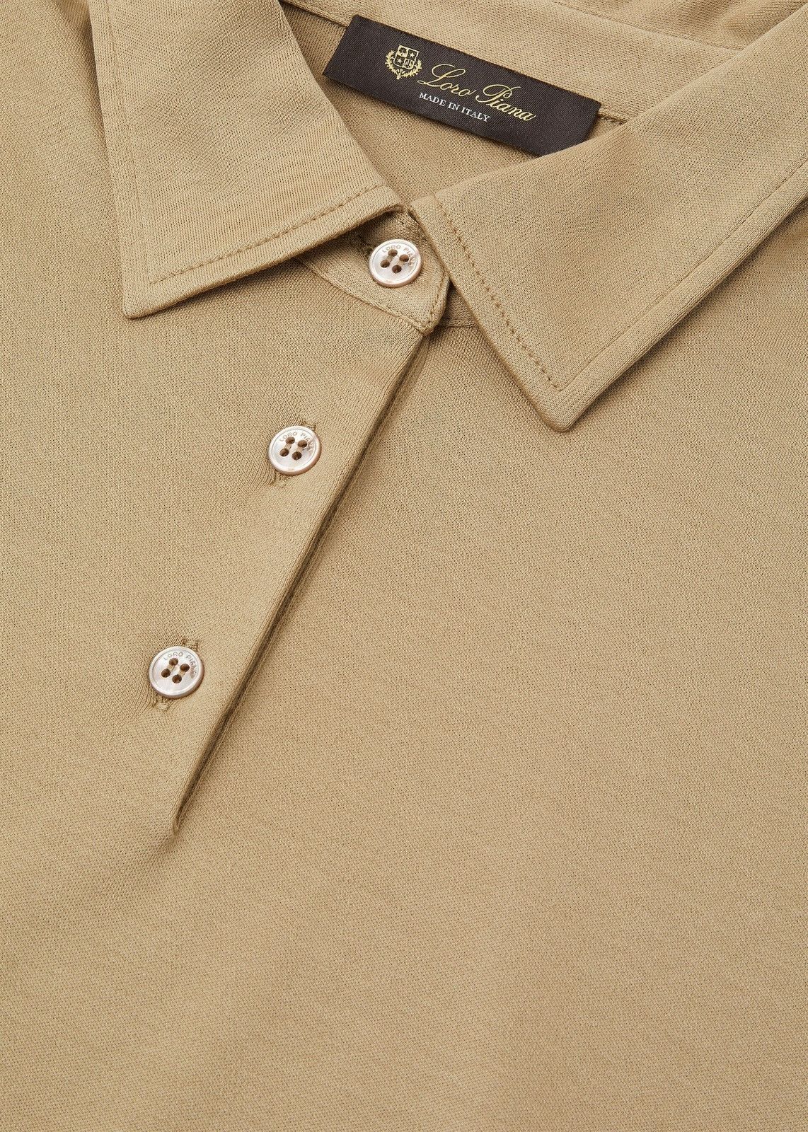Loro Piana o1srvl11e0526 FAP2881 Tremezzo Polo Shirt in Light Brown Size M / US 6-8 / IT 42-44 - 3 Thumbnail