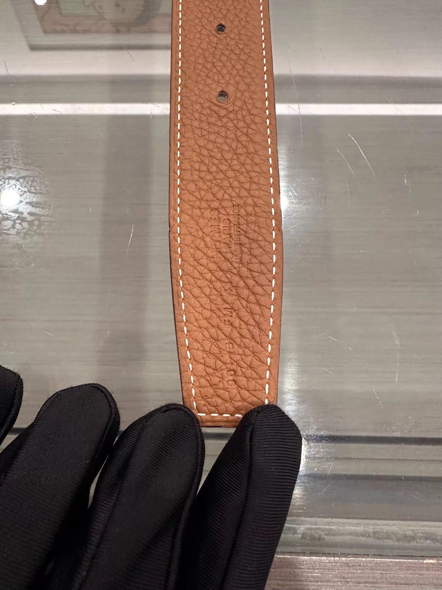 Hermes Hermes silver H belt gray & brown 32mm 90cm Size ONE SIZE - 8 Thumbnail