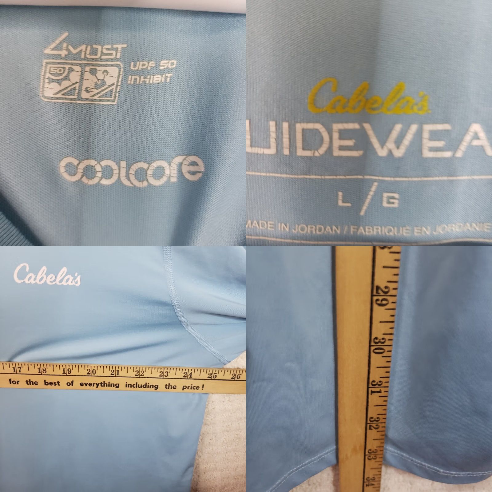 Vintage Cabela's Shirt Men's L Guidewear 50+UPF Sun Shirt Long Sleeve Blue Coolcore Size US L / EU 52-54 / 3 - 9 Thumbnail