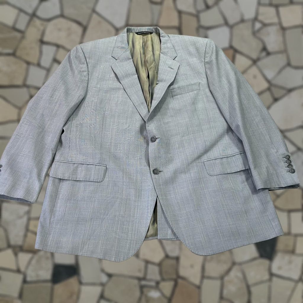 Vintage Coppley Black/Gray Wool Check Sport Coat Jacket 46 Mens Single-Breasted Two-Button Notch Lapel 120s Canada Formal Business Size US S / EU 44-46 / 1 - 1 Thumbnail