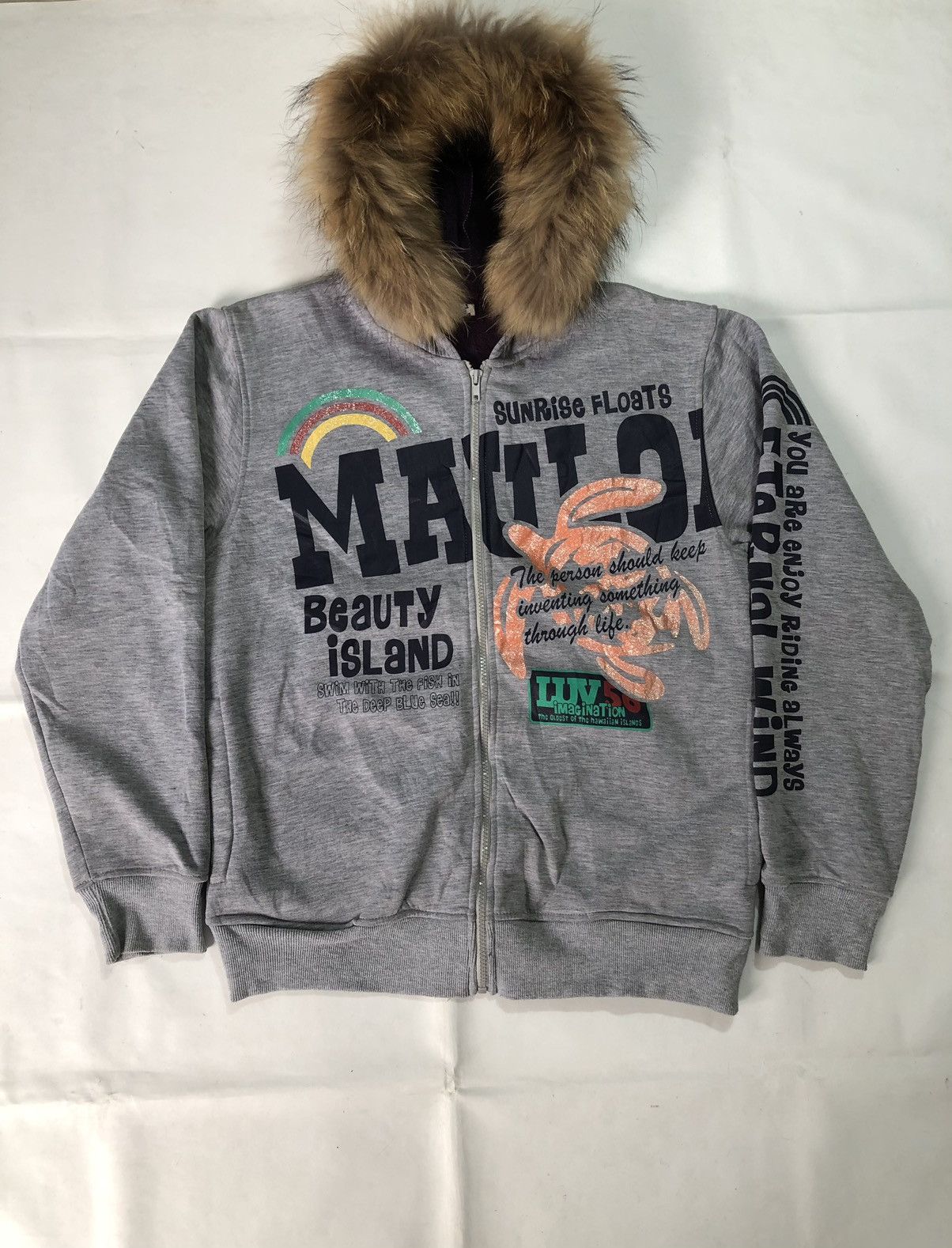 Japanese Poem Fur hoodie Zipp Mauloa Ifsix LGB Style