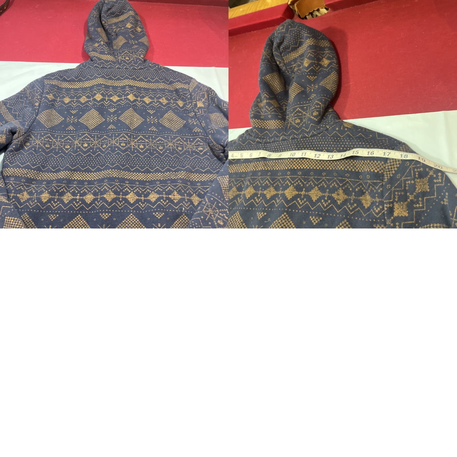 Vintage VINTAGE Arizona Jeans Hoodie L Mens BLUE Sherpa Fleece Lined Full Zip Geometric Fair Isle 90s Winter Street Mens Size US L / EU 52-54 / 3 - 10 Thumbnail