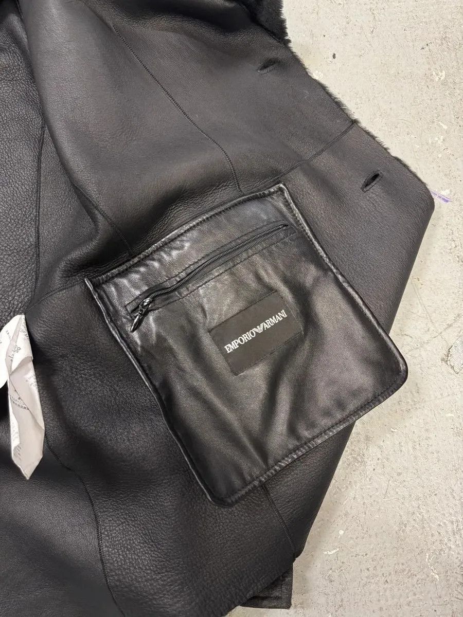 Emporio Armani FW2013 Emporio Armani Black Sherling Wool Sleeves Jacket Size US L / EU 52-54 / 3 - 9 Thumbnail
