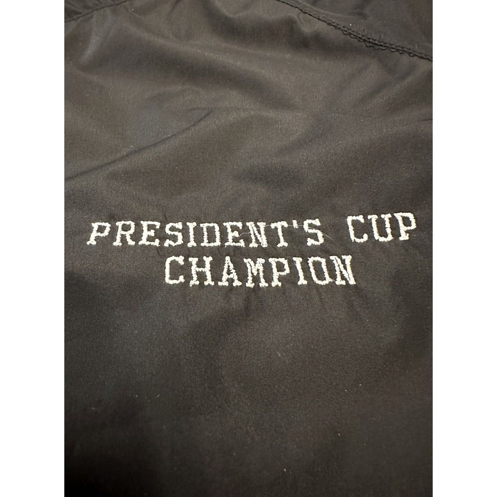 Champion VINTAGE Forrester Golf President’s Cup Champion Windbreaker Jacket Large 90s 80s Black Mens Size US L / EU 52-54 / 3 - 3 Thumbnail