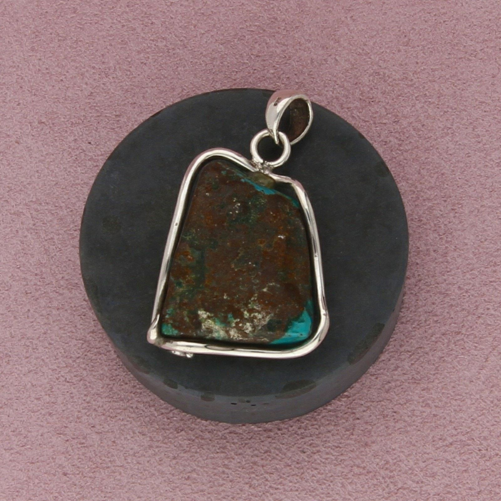 Sterling Silver sterling silver vintage wire bezel turquoise pendant Size ONE SIZE - 2 Thumbnail
