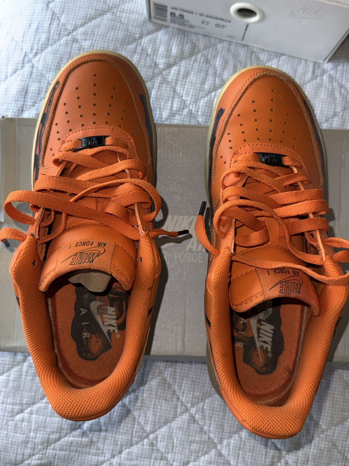 Nike Nike Air Force 1 Low ‘ Orange Skeleton Halloween ’ Size US 8.5 / EU 41-42 - 3 Thumbnail