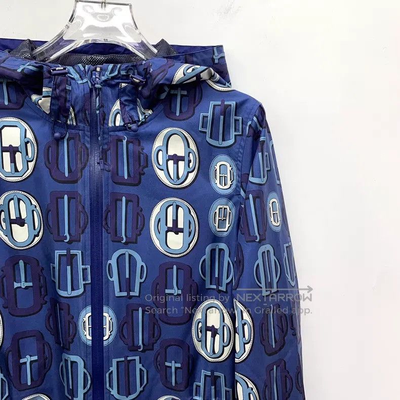 Hermes Hermes Dark blue pattern all-over printed mulberry silk ho Size XXS / US 00 / IT 34 - 3 Thumbnail