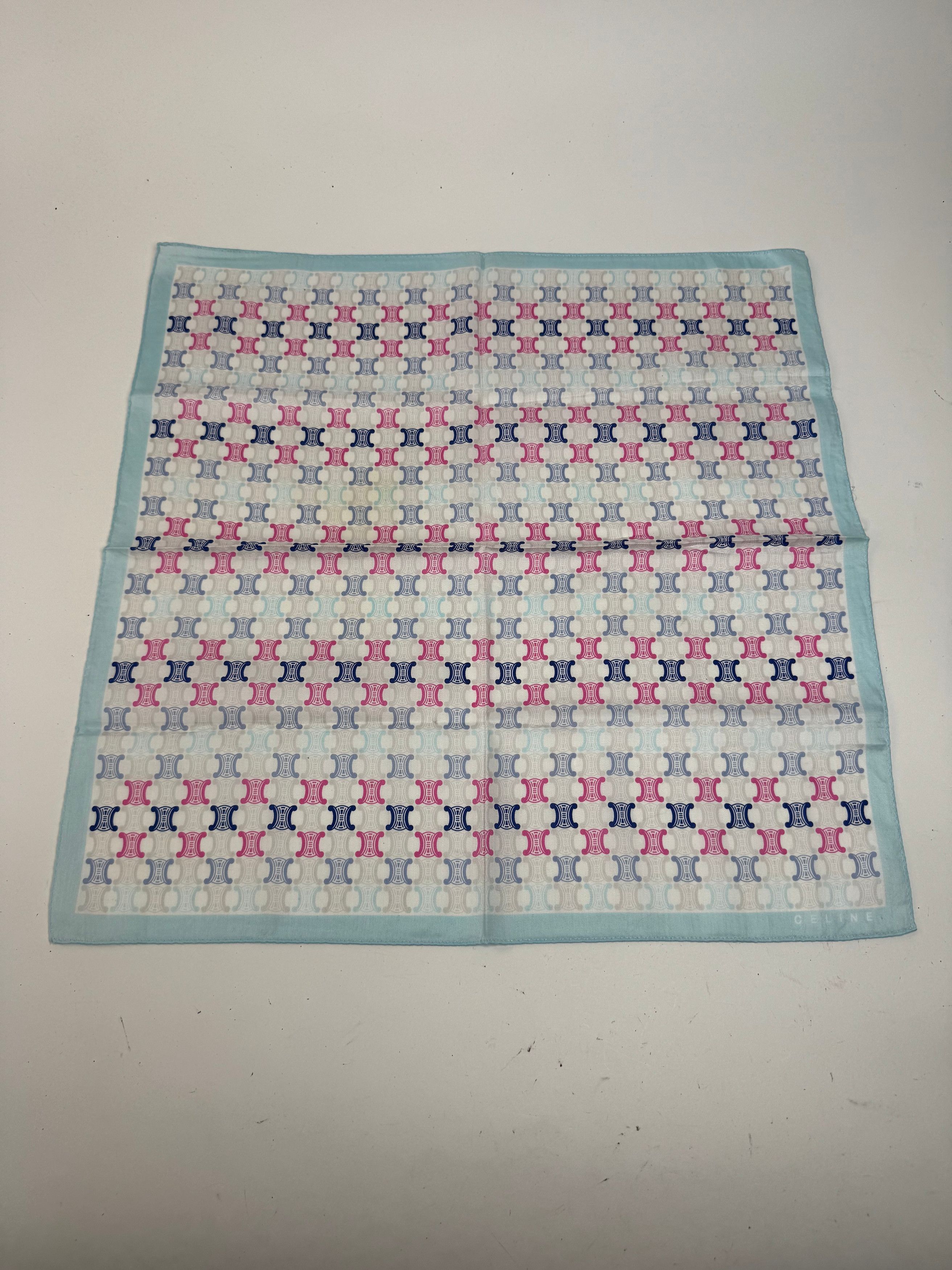 Celine Vintage Paris Triomphe Monogramm Scsrf Blue pink white Size ONE SIZE - 1 Thumbnail