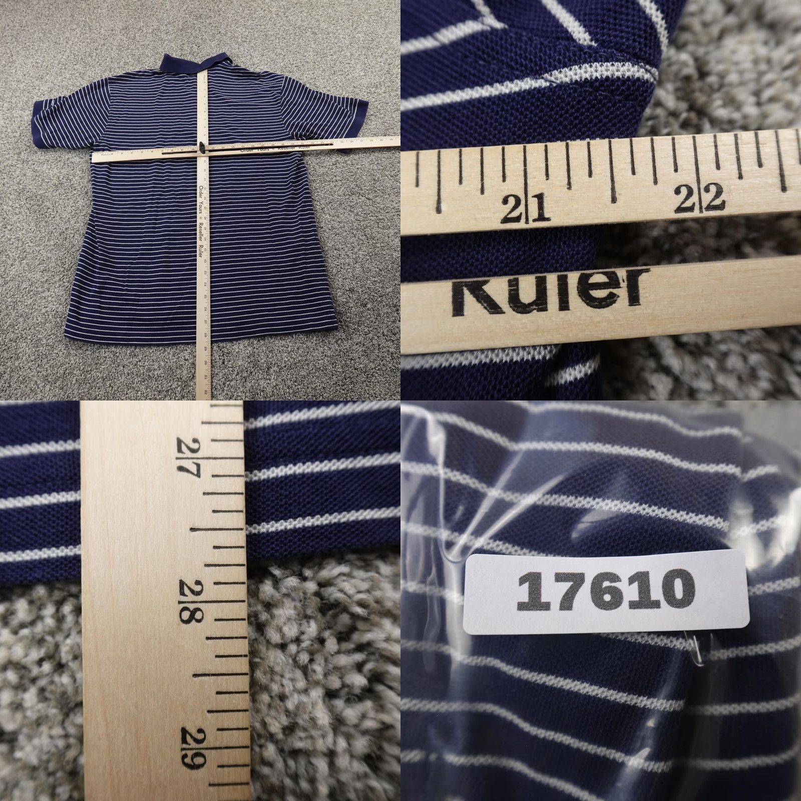 Vintage Masters Polo Shirt Mens L Blue White Stripe Pima Augusta National Golf Course Size US L / EU 52-54 / 3 - 8 Thumbnail