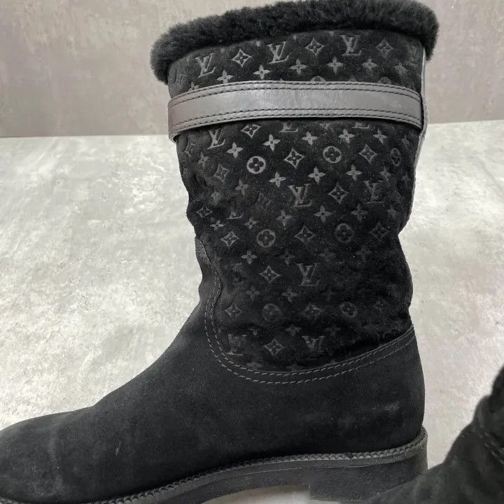 Louis Vuitton Louis Vuitton Black Wool Logo Snow Boots -2508 Size US 6 / IT 36 - 6 Thumbnail