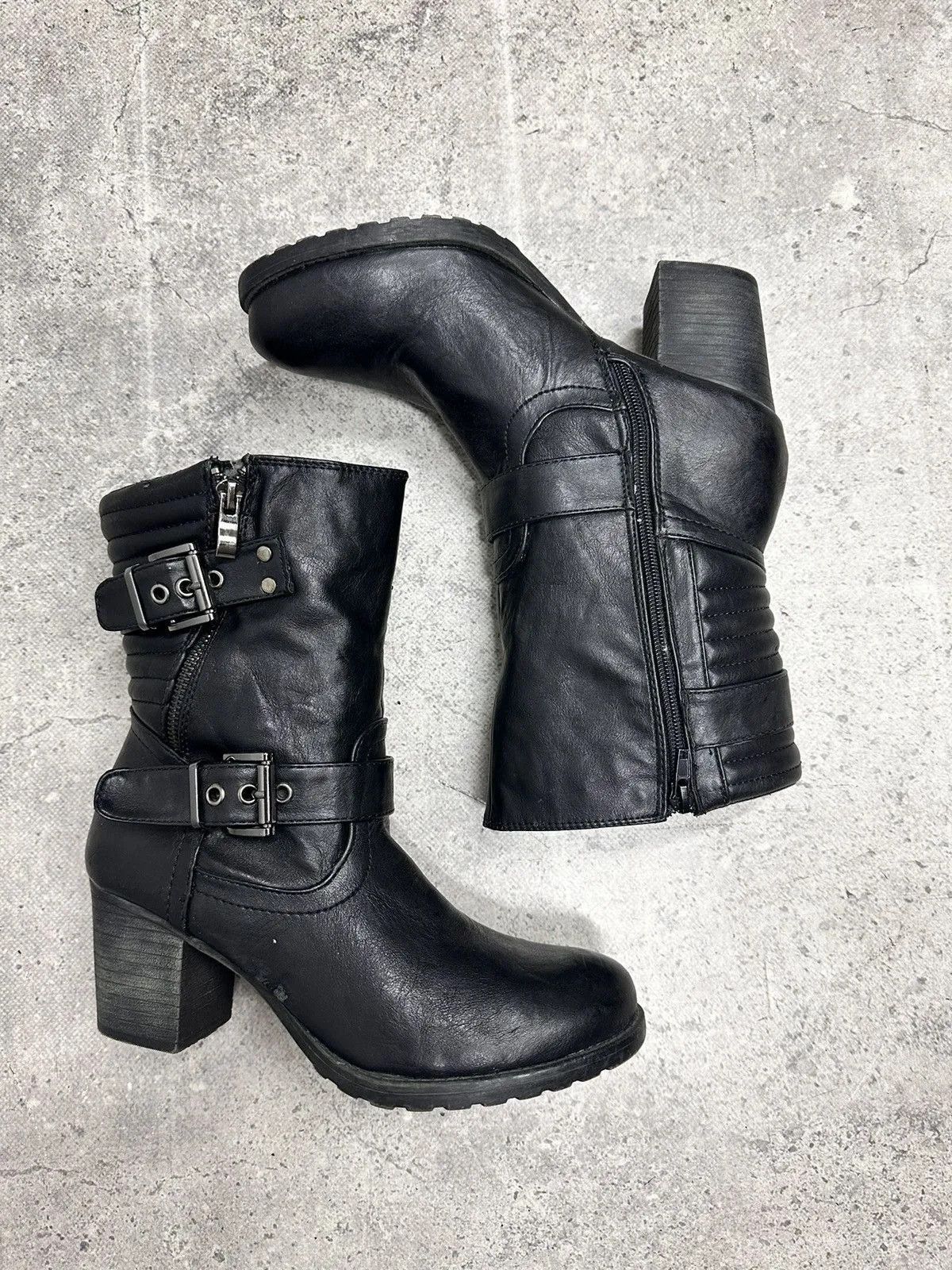 New Rock Vintage Leather Hight Heels Style Gothic Rick Size US 9 / IT 39 - 10 Thumbnail