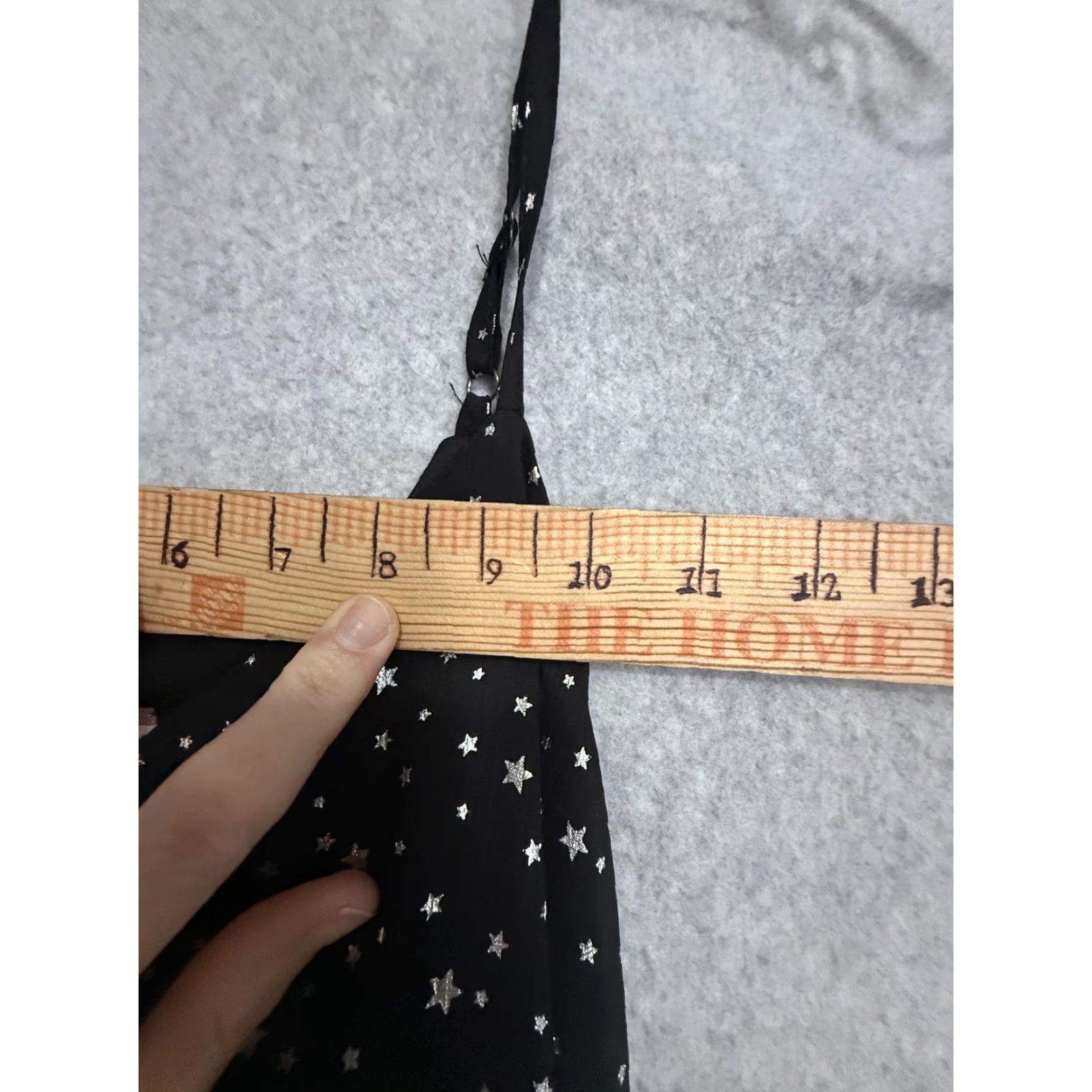 Vintage Andrée By Unit Dress Womens M Black Star Print Chiffon Slip Maxi Celestial Sleeveless V-Neck Strappy Sleeve Pullover Lightweight Lined Polyester Size M / US 6-8 / IT 42-44 - 6 Thumbnail