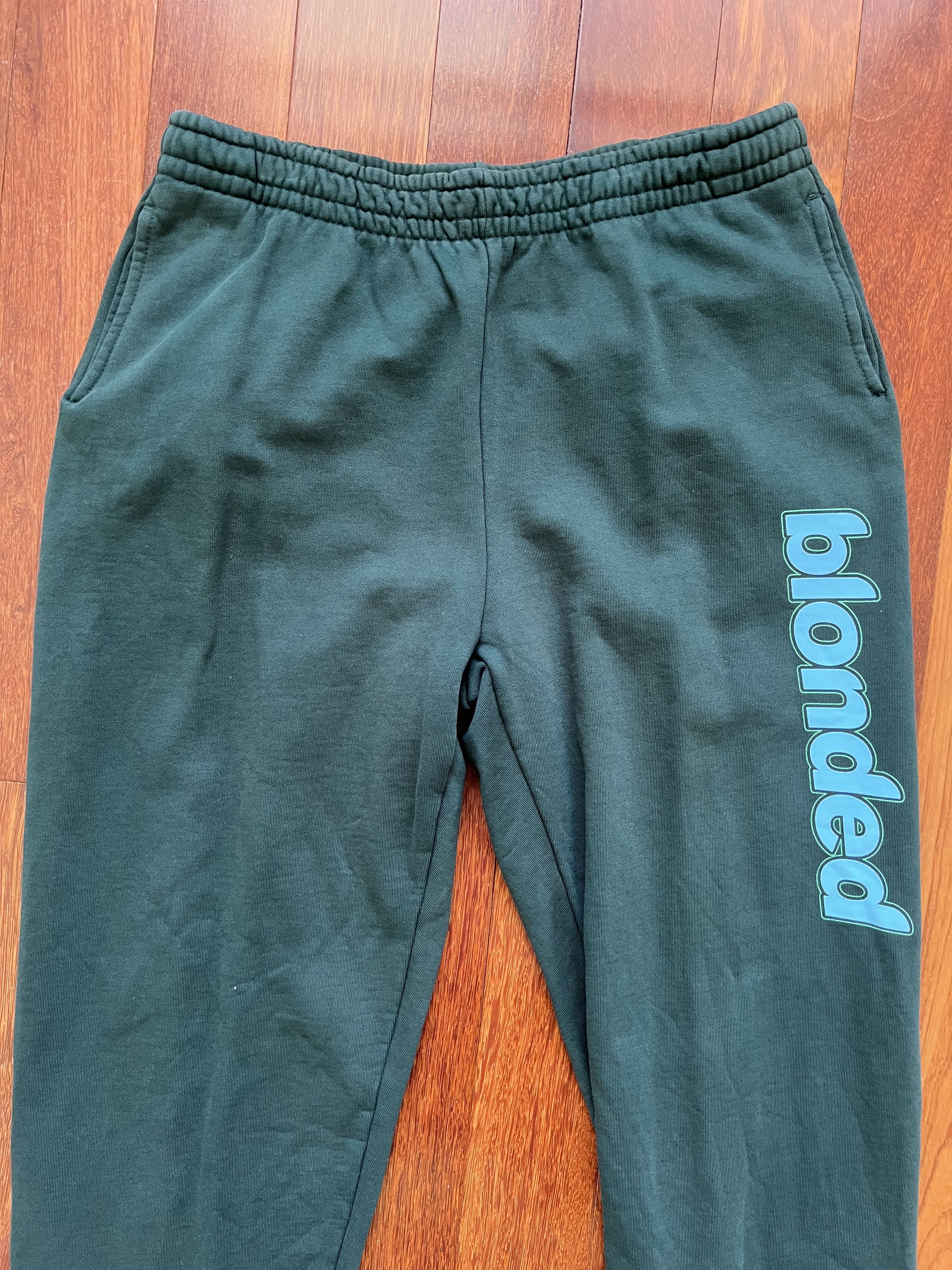 Frank Ocean 💚 2020 Frank Ocean Blonded Logo Sweatpants Green Large NEW Size US 34 / EU 50 - 4 Thumbnail