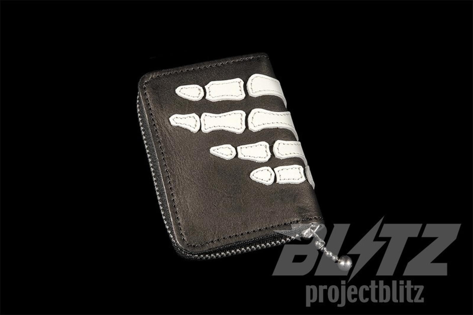 Kapital KAPITAL THUMBS UP BONE HAND ZIP LEATHER WALLET BLACK Size ONE SIZE - 2 Thumbnail