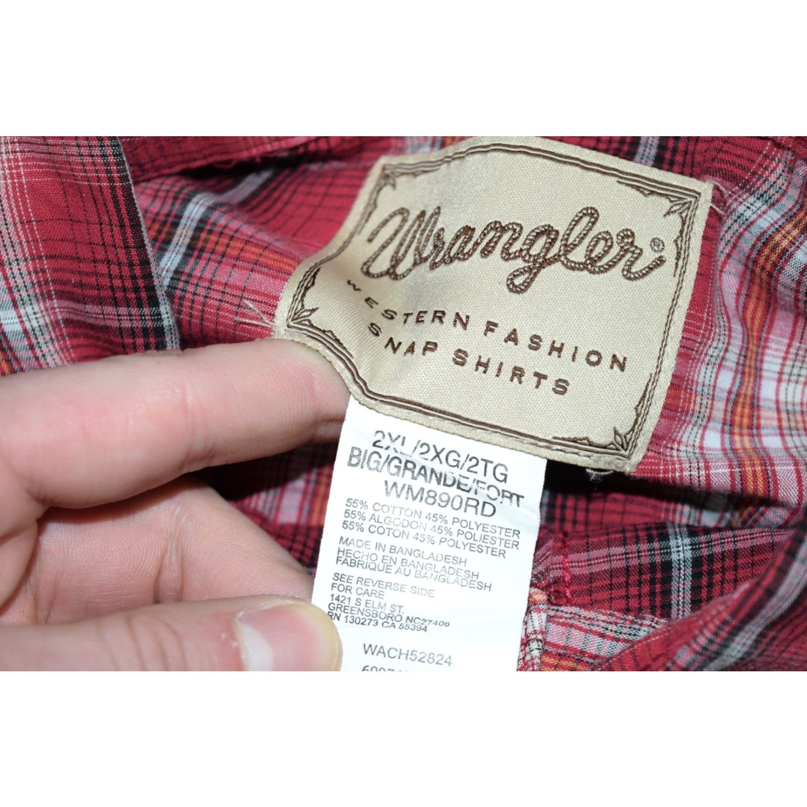Wrangler WRANGLER WESTERN PEARL SNAP SHIRT MENS 2XL RED CHECK COTTON BUTTON-UP COTTON PLAID BIG POCKETED EUC Casual Western Theme Cowboy Size US XXL / EU 58 / 5 - 5 Thumbnail