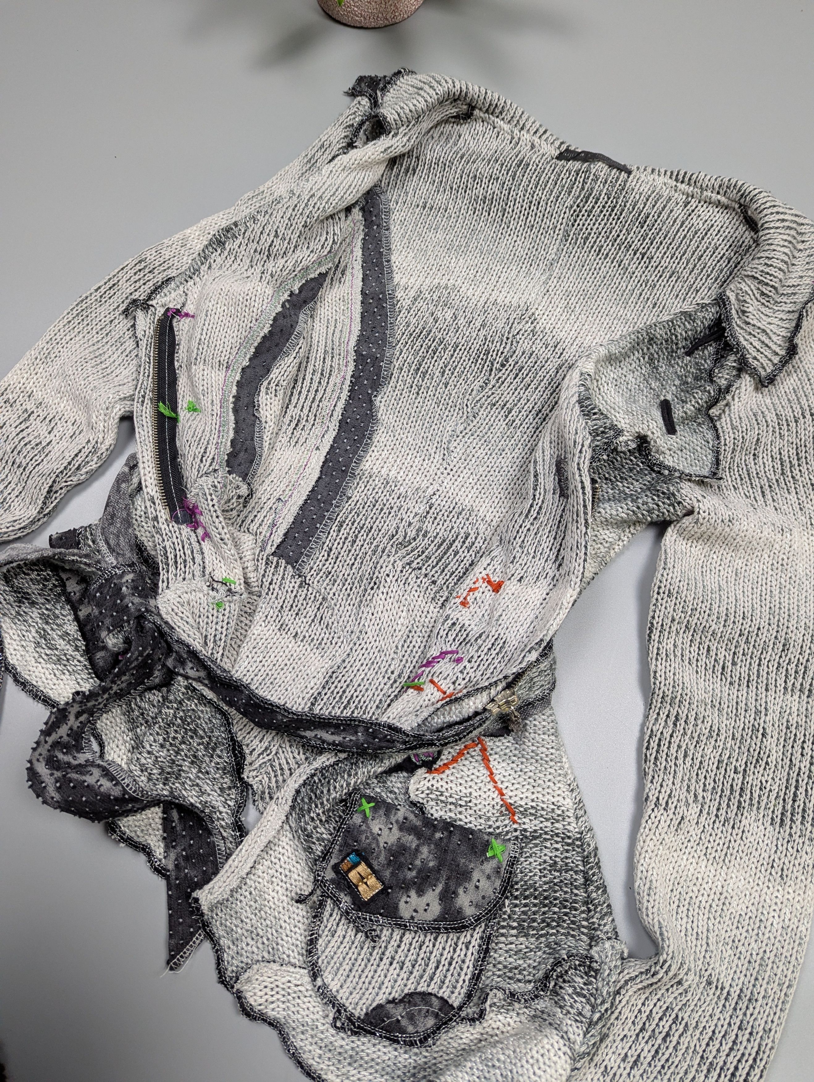 Japanese Brand Rare Julu Christine Deconstructed Knit Cardigan Patchwork Size M / US 6-8 / IT 42-44 - 11 Thumbnail